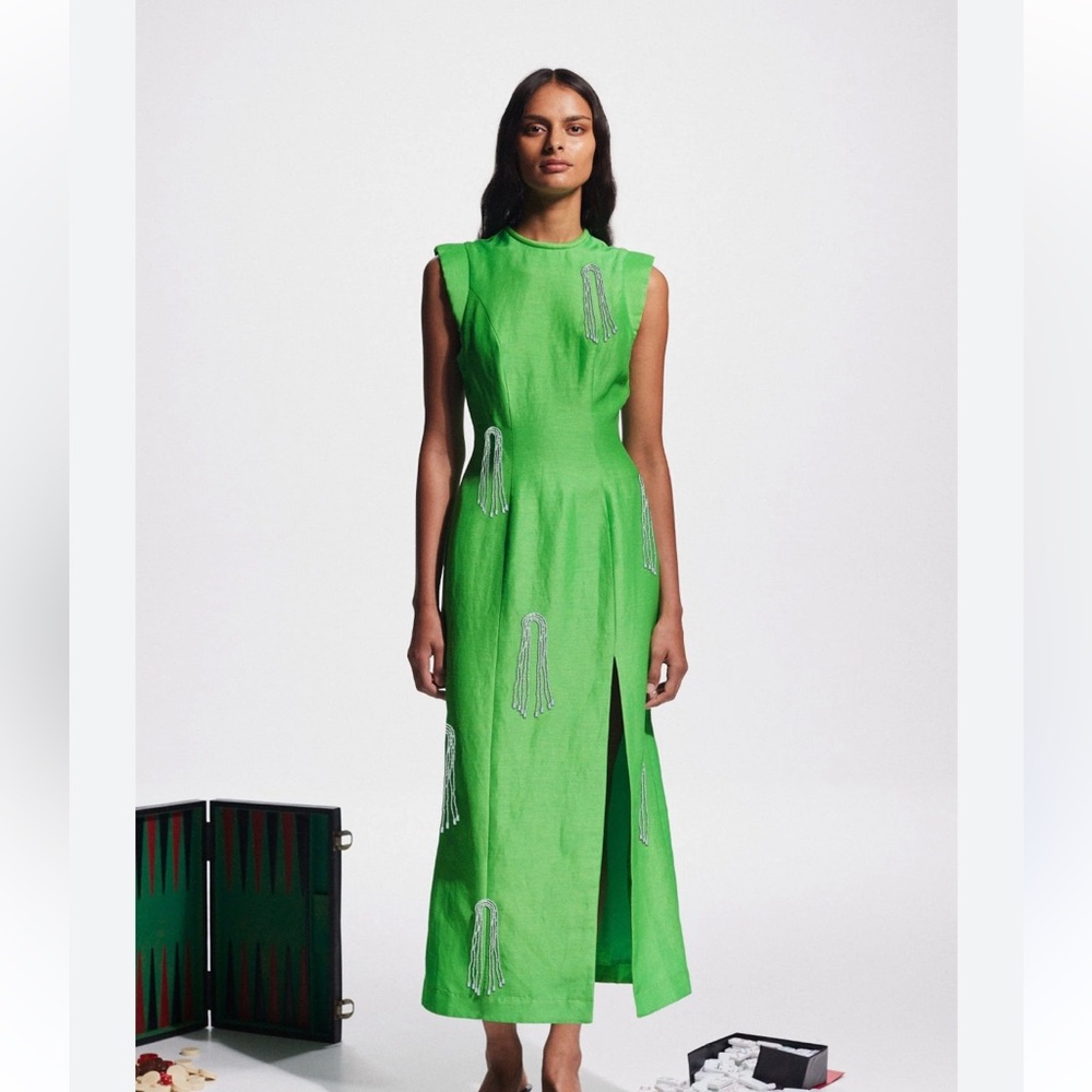 NWT Alemais Dazzie Midi Dress in Green Size 4